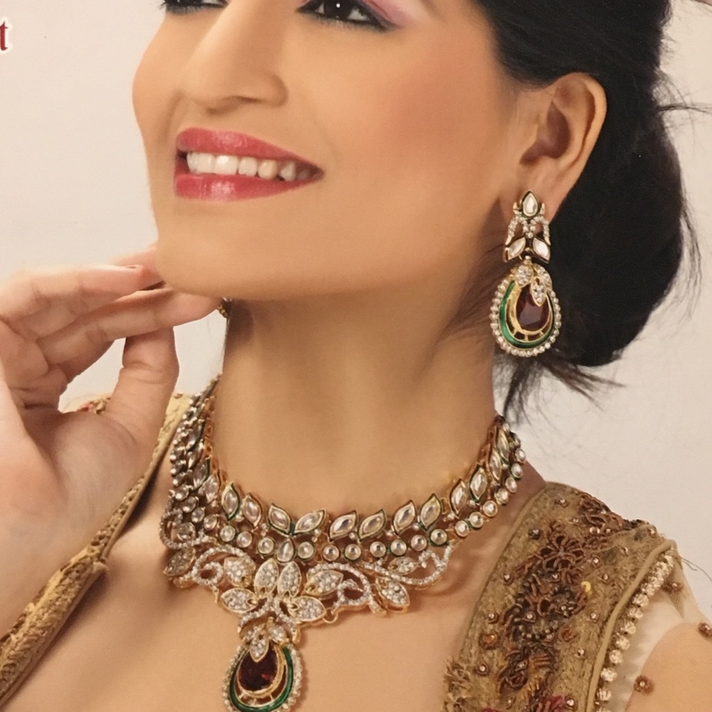 India jewelry set earrings necklace